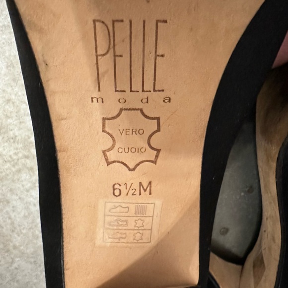 PELLE MODA BLACK SATIN HEELS W/ CRYSTALS - Picture 7 of 11